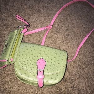 Cute Green and pink purse set!